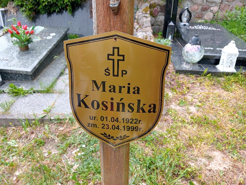 Maria Kosińska 1922 Lidzbark Warmiński - Grobonet - Wyszukiwarka osób pochowanych