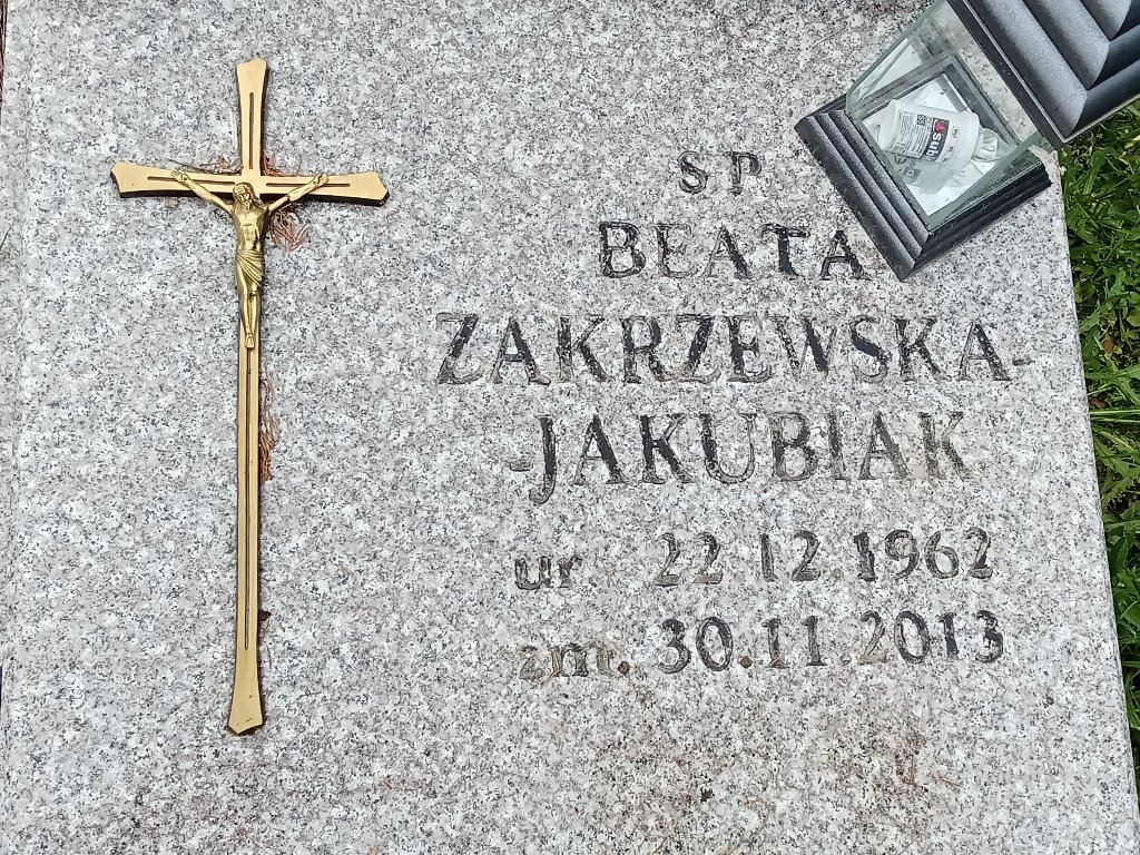 Beata Zakrzewska - Jakubiak 1962 Lidzbark Warmiński - Grobonet - Wyszukiwarka osób pochowanych